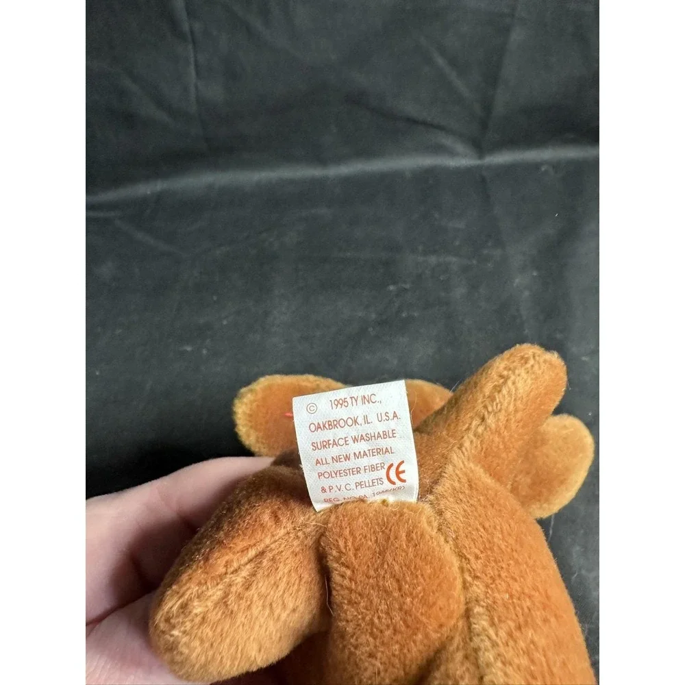 Set of 2 Ty Beanie Babies Bones Dog Plush 1993 1994 Heart Tags PVC Pellets